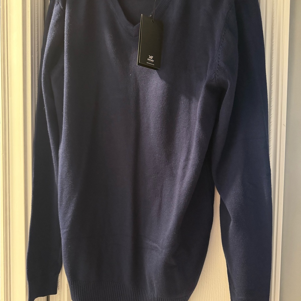 Elegant V-Neck Navy Sweater for Men